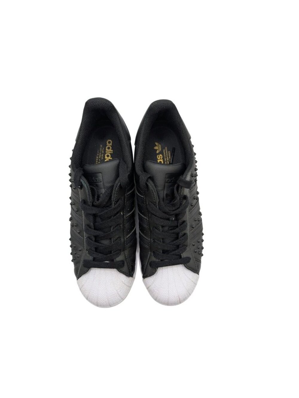 Adidas Superstar Studded Black Leather Sneakers  Size womens 8 US Mens 9 - Picture 3 of 10